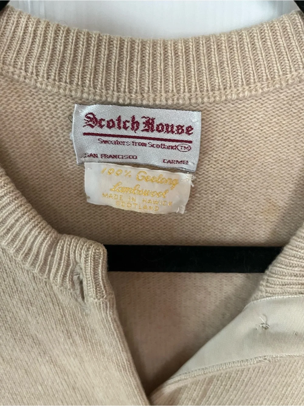 Scotch House SzM (see desc) Classic 100% Lambswool Tan Button-Up Cardigan